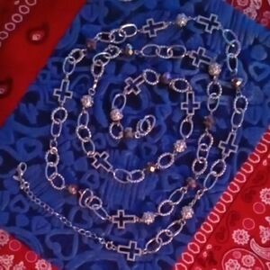 Silver Cross Chain Necklace